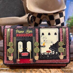 Vendula London Piano Bar Open Til Late Excellent Condition Sparkles Pink Wallet